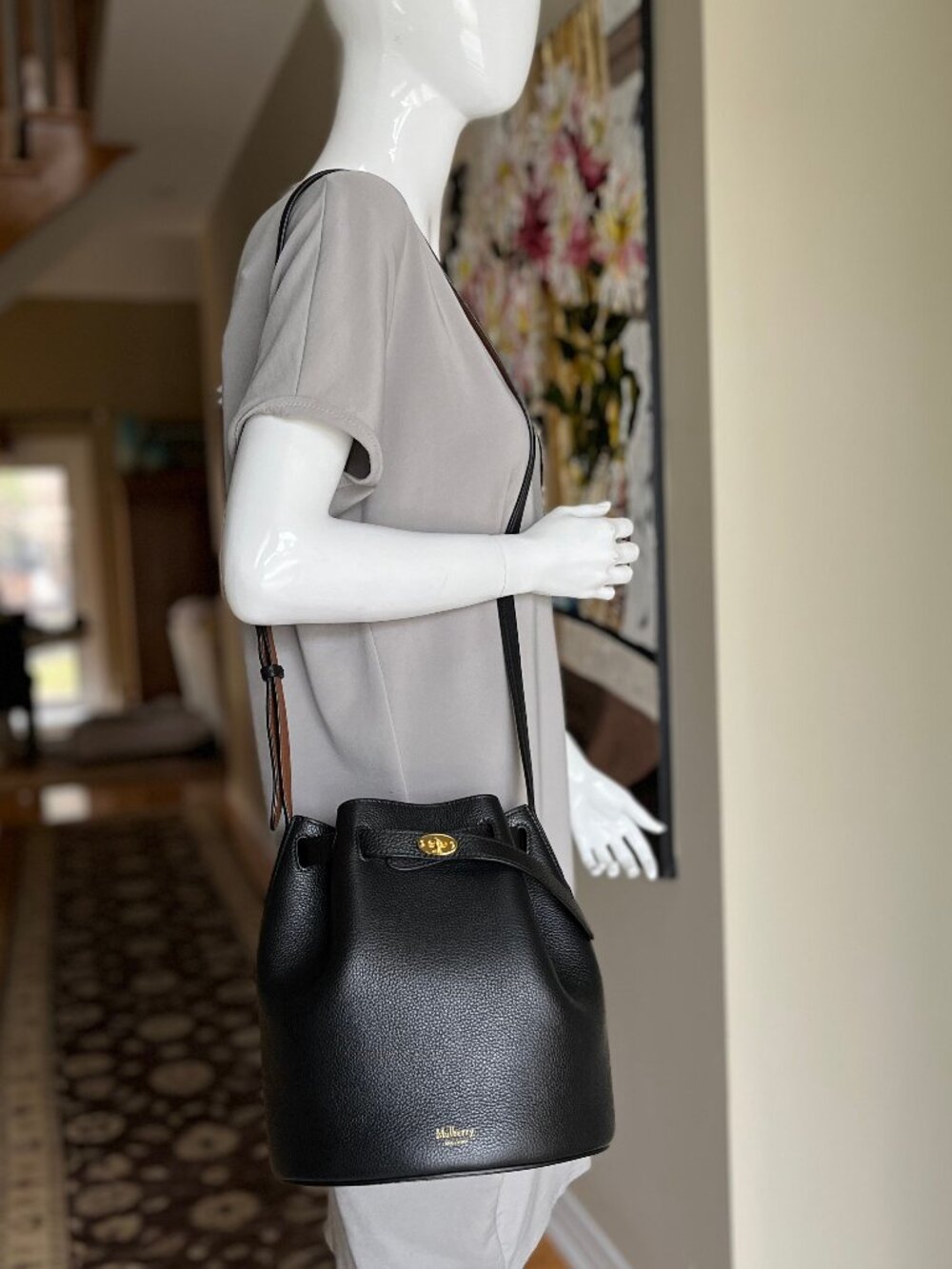 Mulberry Abbey cross-body leather bucket bag - Authentic - Picture 14 of 17